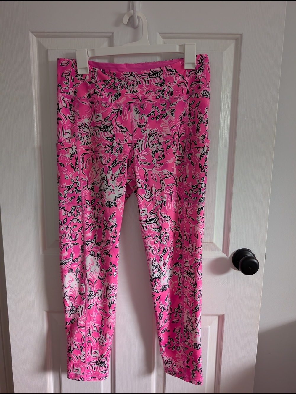 Lilly Pulitzer Luxletic Women's Bright Pink Floral Print Leggings Large